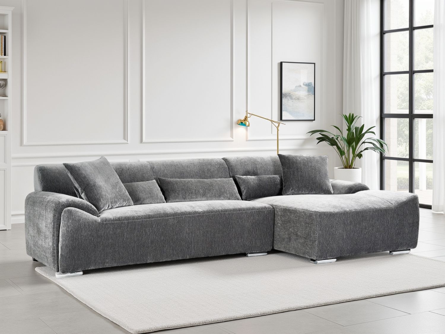 Modena Sofa Charcoal Right Hand