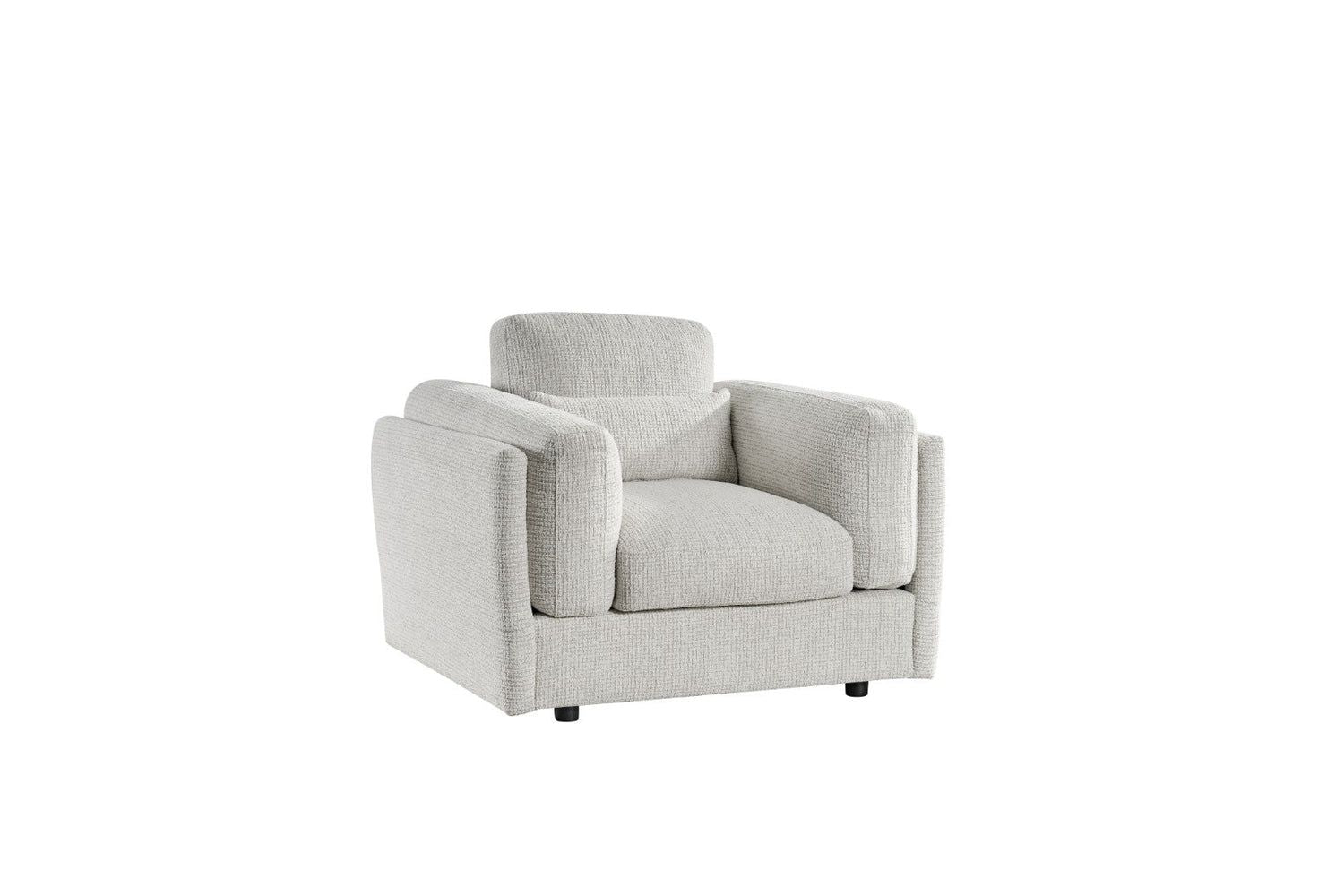 Beige Texture Fabric Armchair Laid Back Design