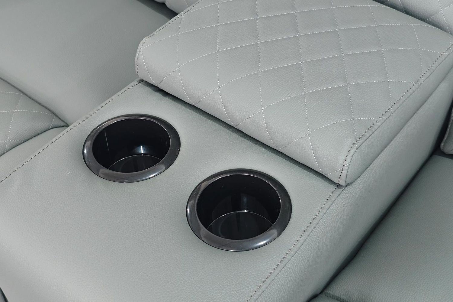 Grey Leather Cinema 3 Seater Electric Recline Sofa