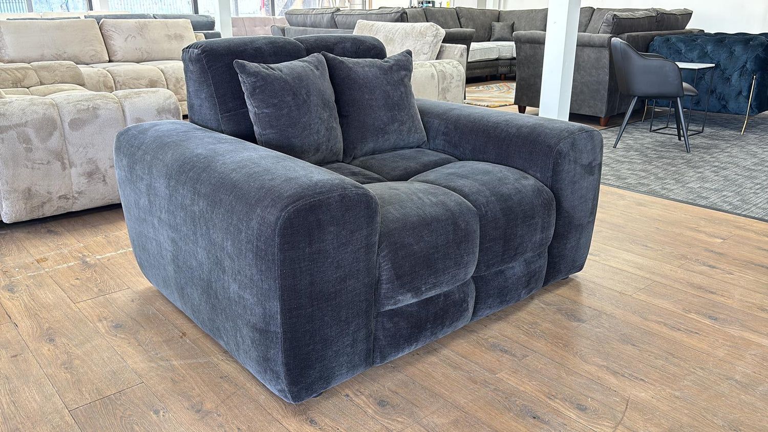 Black Fabric Armchair with Scatter Cushions