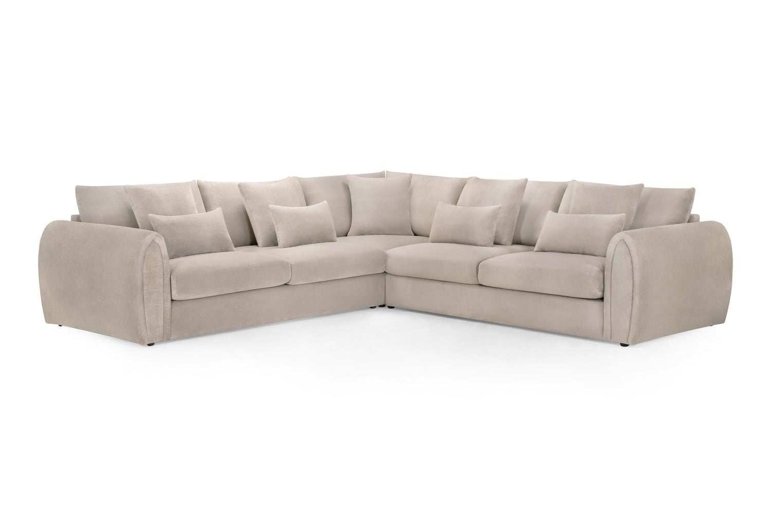 Mocha Velvet Large Corner Group Sofa 5 Seater