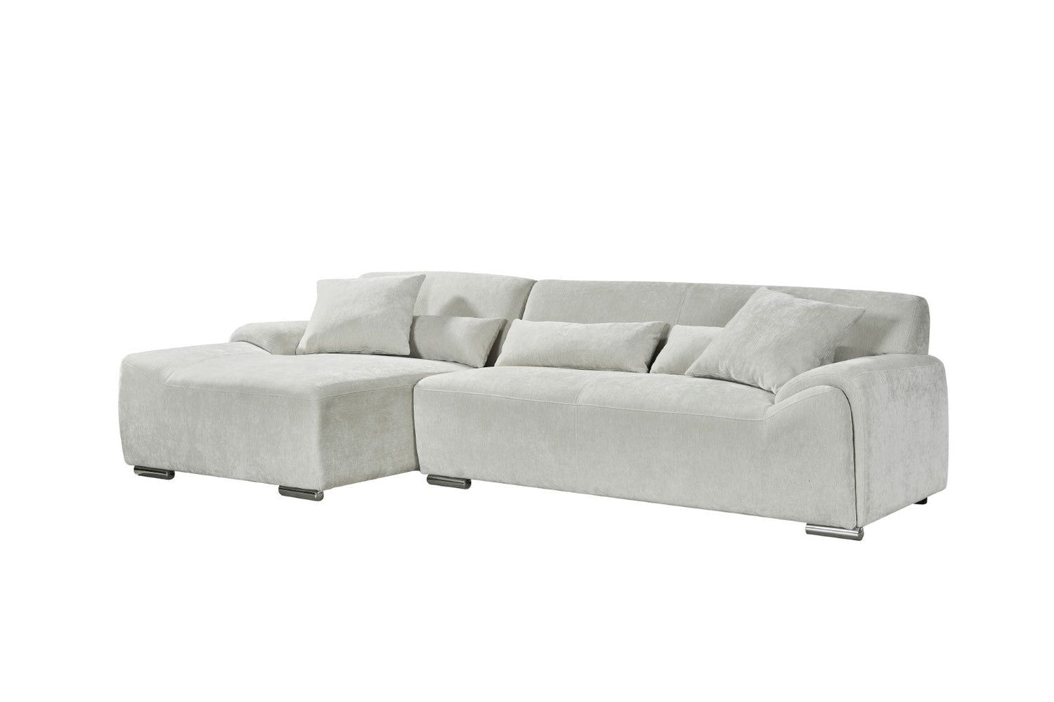 Beige Fabric Left Hand Facing Corner Sofa