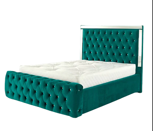 upholstered mirror bed