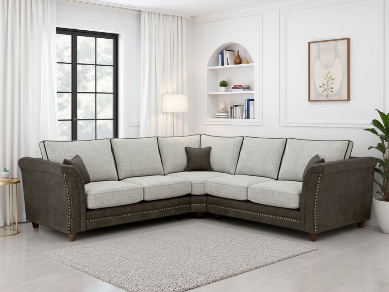 Bella Fullback Sofa Grey Large Corner