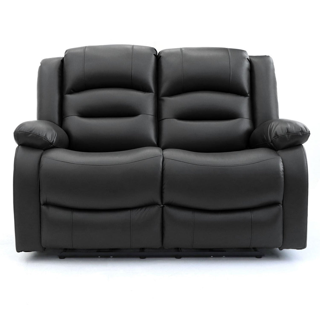 Black Leather Effect 2 Seater Electric Recliner Sofa