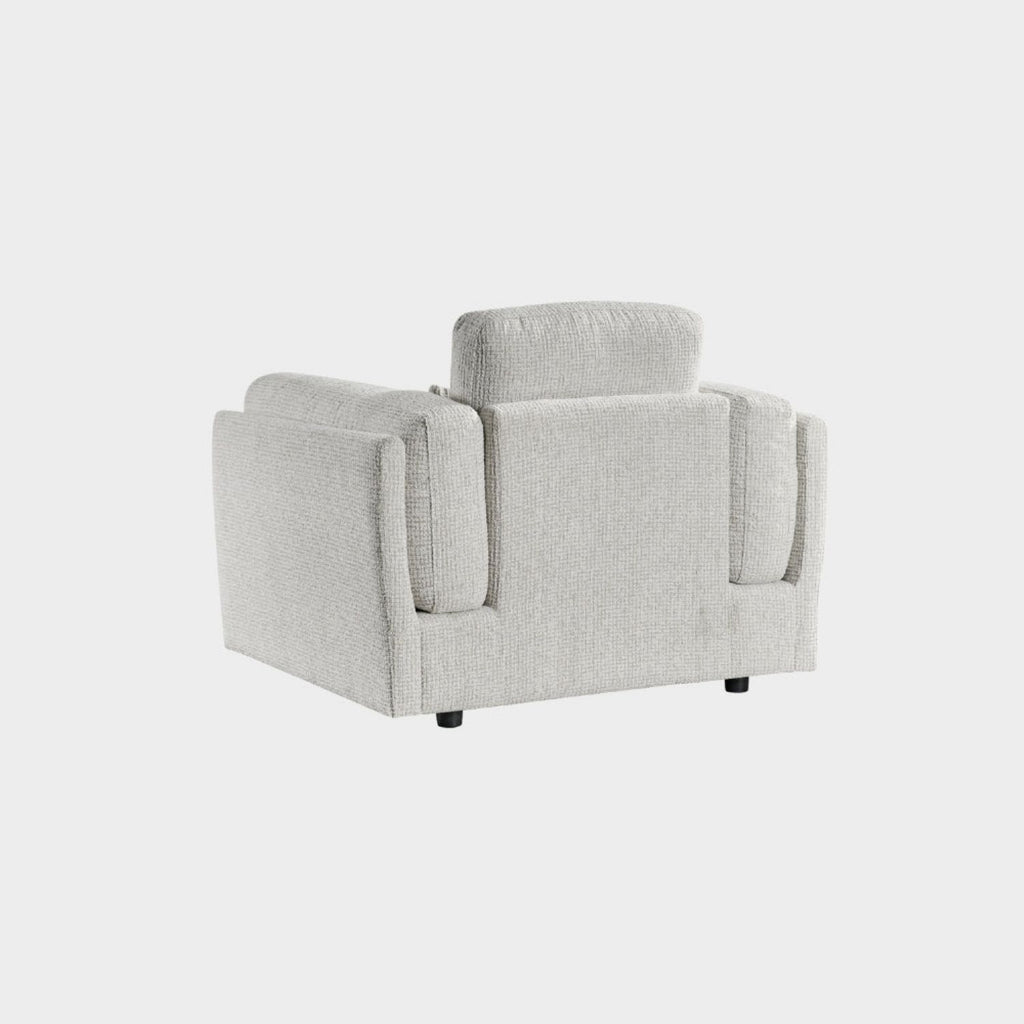 Beige Textured Fabric Armchair Laid Back Design