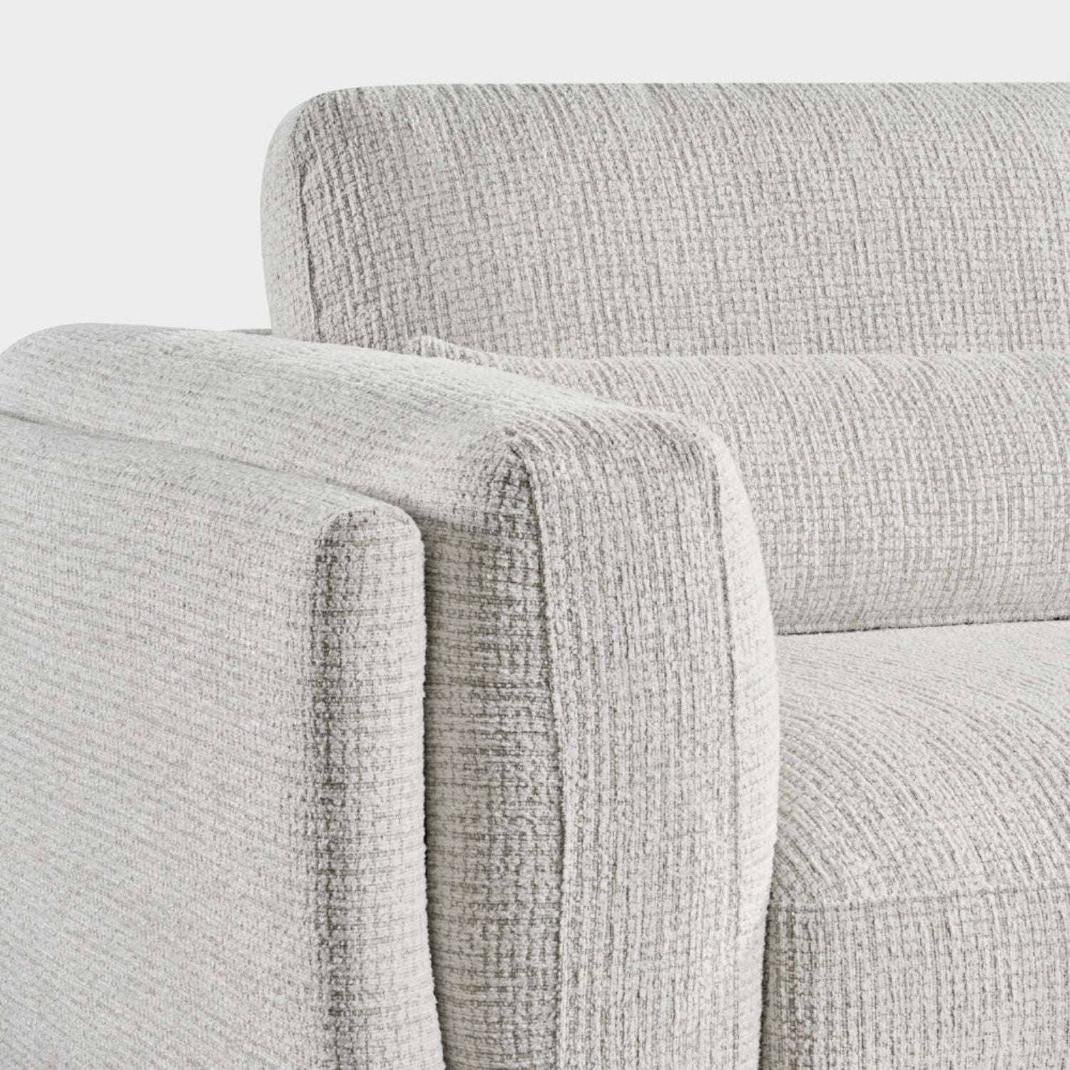 Beige Textured Fabric Armchair Laid Back Design