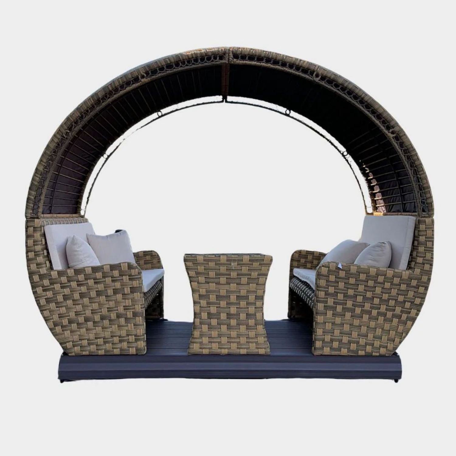 Brown Rattan Garden Sliding Seating Set