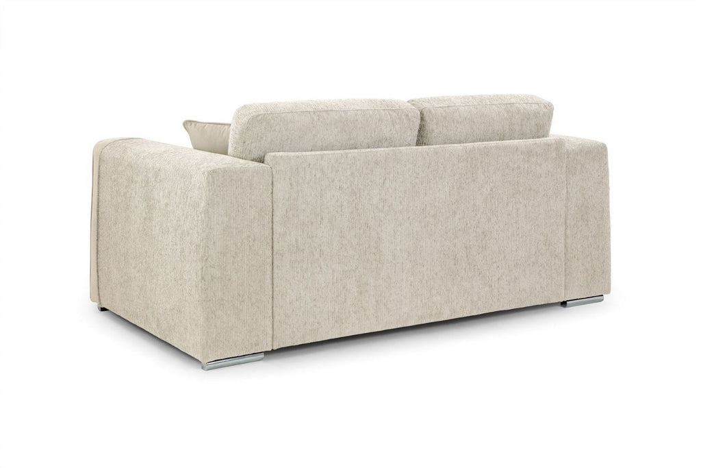 Beige Chenille Fabric 2 Seater Sofa Standard Back