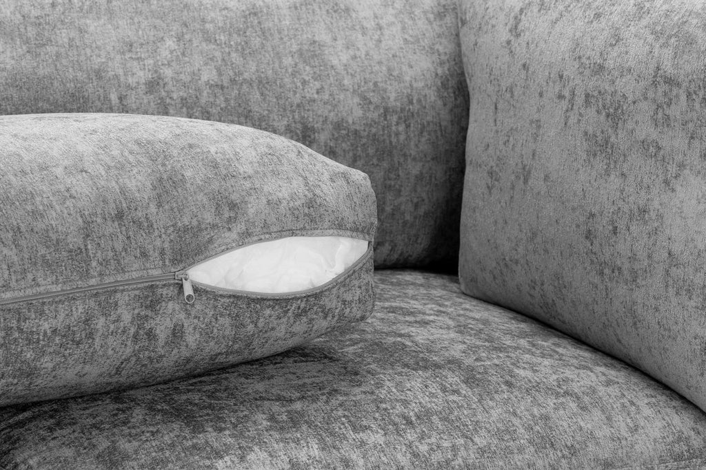 Platinum Fabric U Shape Pillow Back Large Corner Sofa