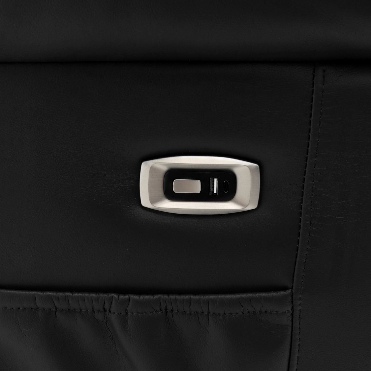 Black Leather Effect 2 Seater Electric Recliner Sofa