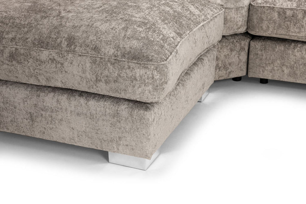 Truffle Fabric U Shape Pillow Scatter Back Large Corner Sofa