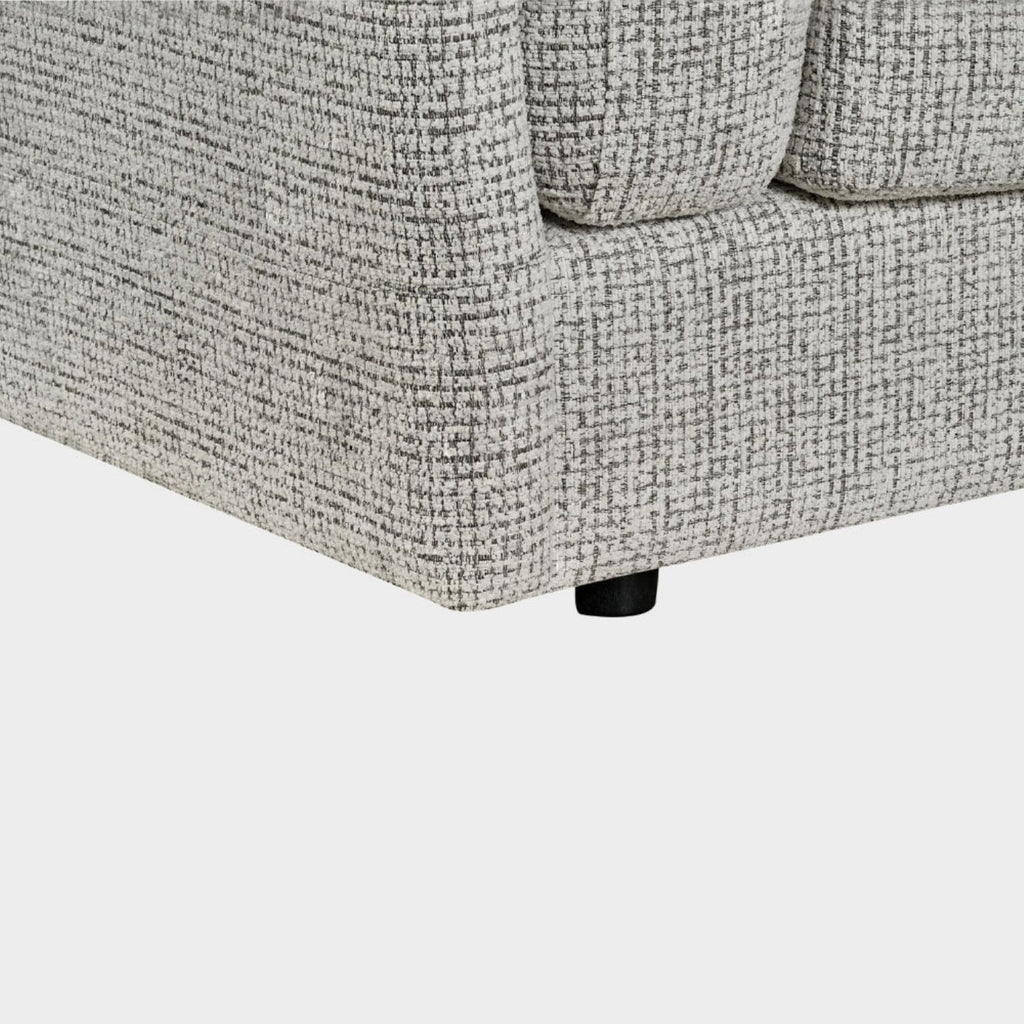 Grey Chenille Fabric 2 Seater Sofa with Chunky Arm Cushions