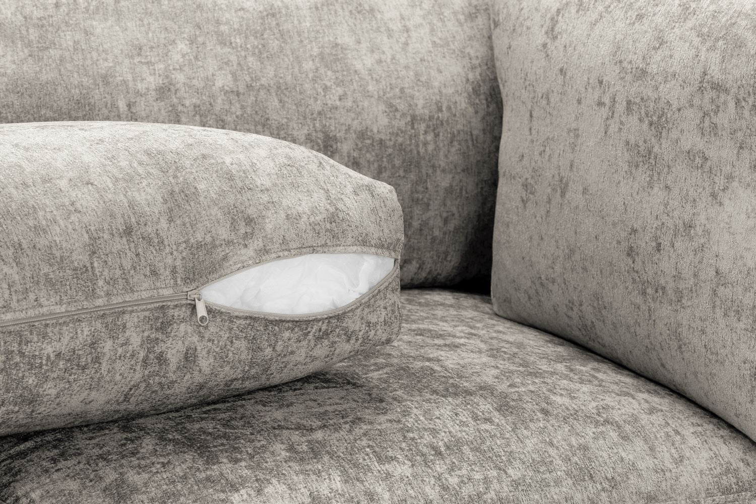 Truffle Fabric Large U Shaped Fullback Corner Sofa