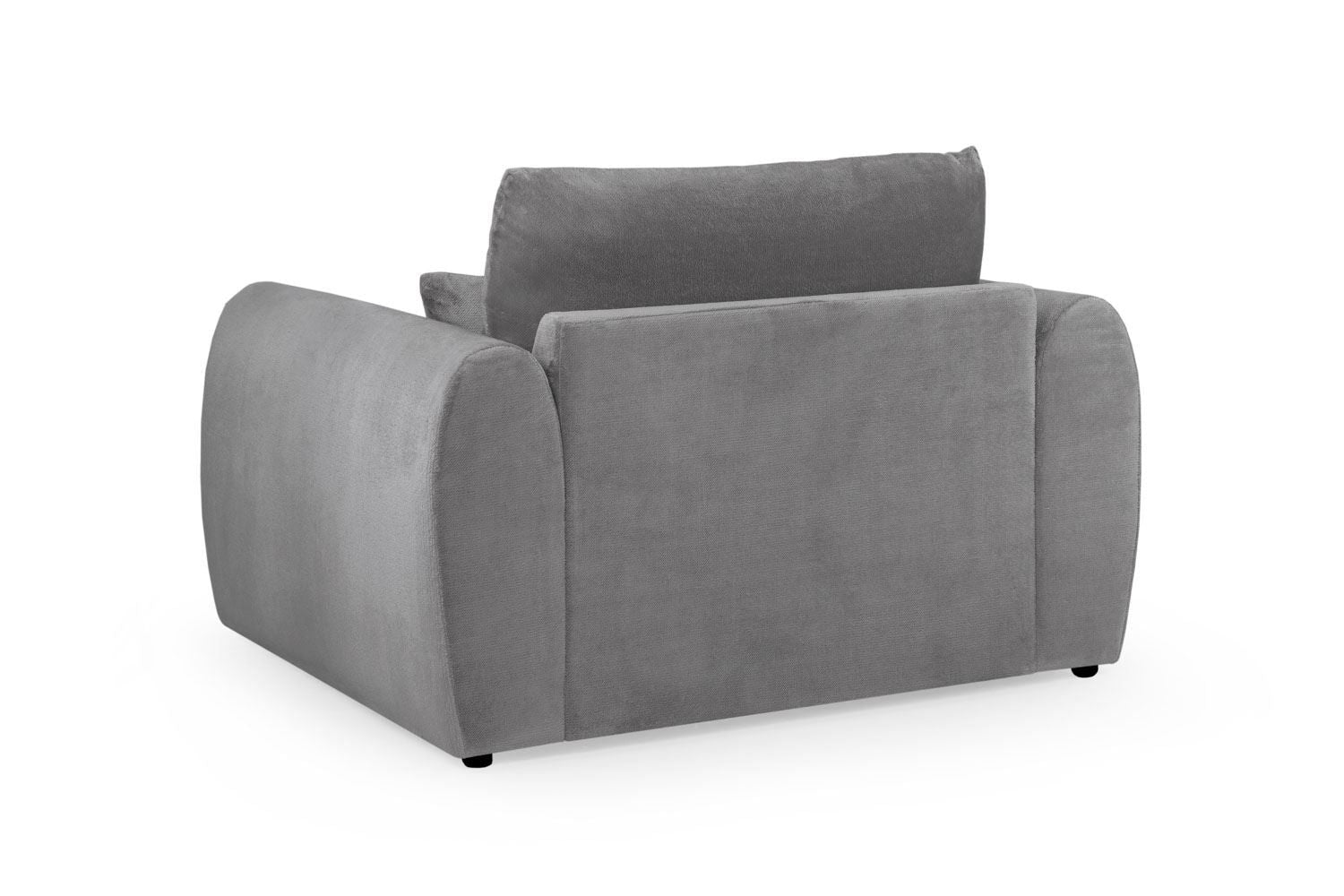 Grey Velvet Fabric Upholstery Armchair