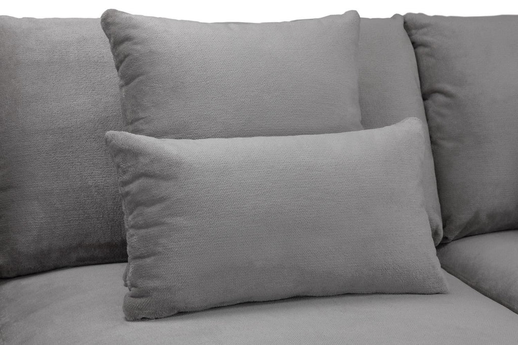 Grey Velvet Corner Group Sofa Right Hand Facing