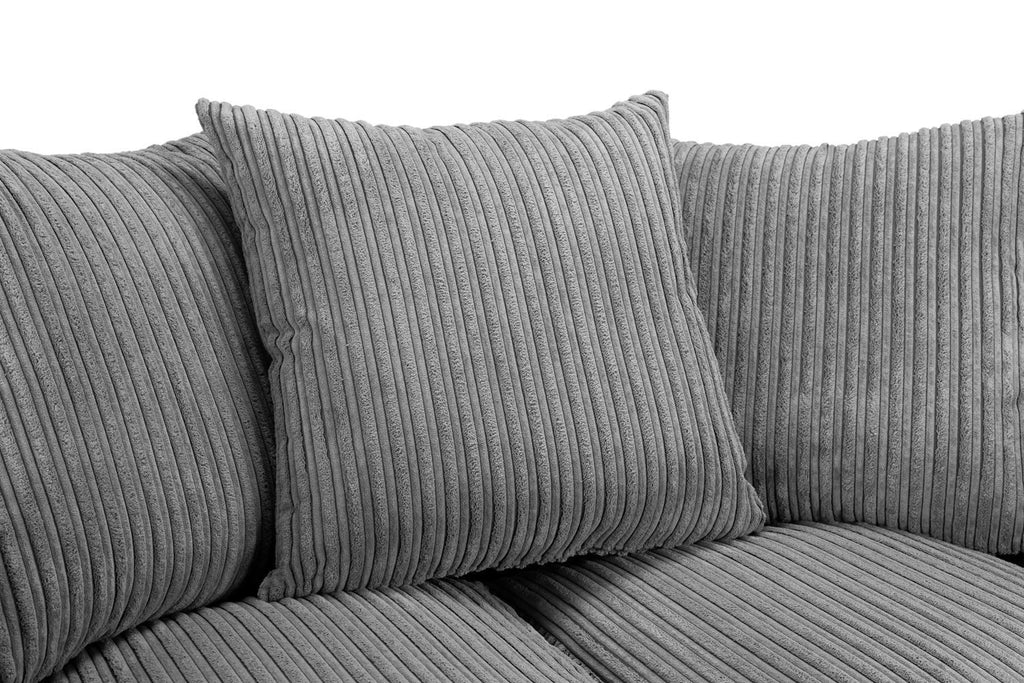Grey Fabric Scatter Back Corner Sofa Left Hand Facing