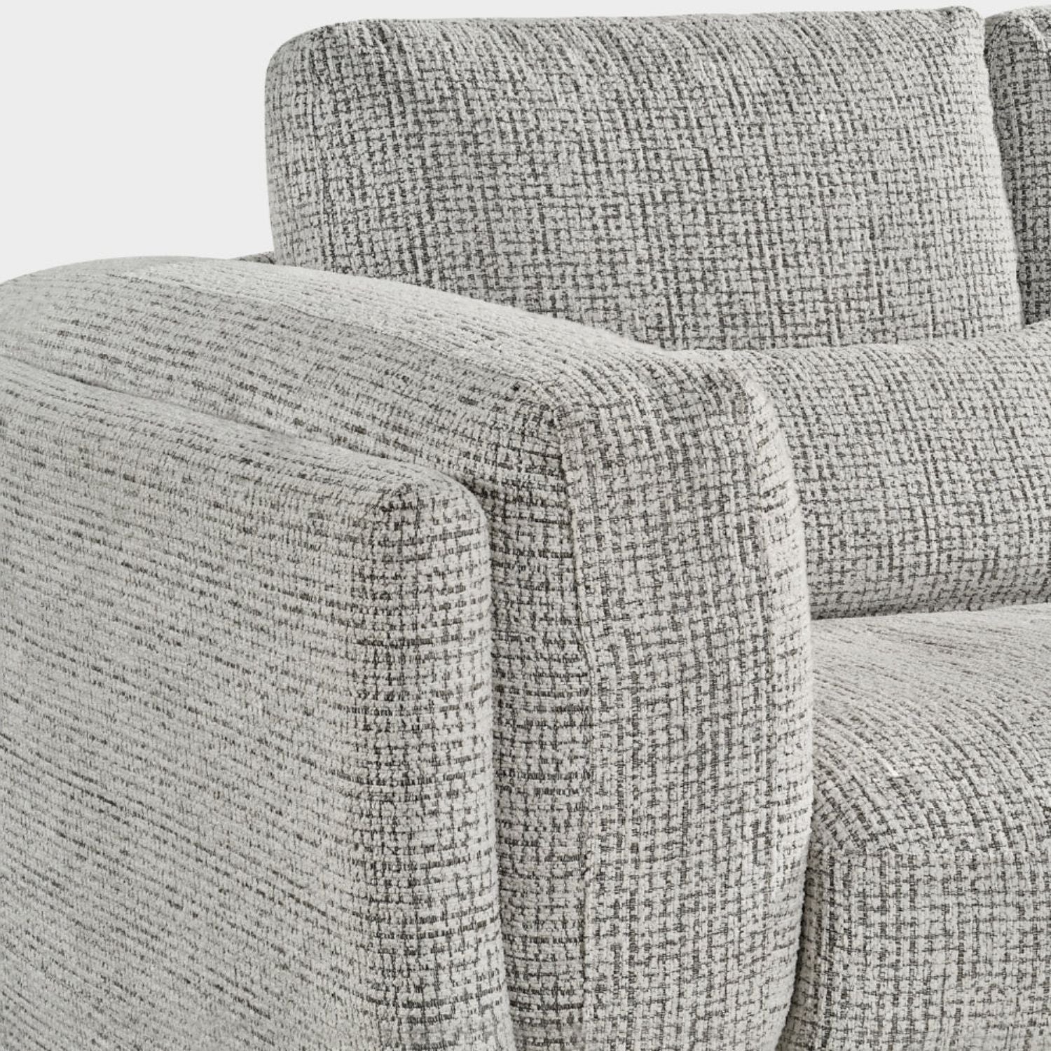 Grey Chenille Fabric Laid Back Armchair