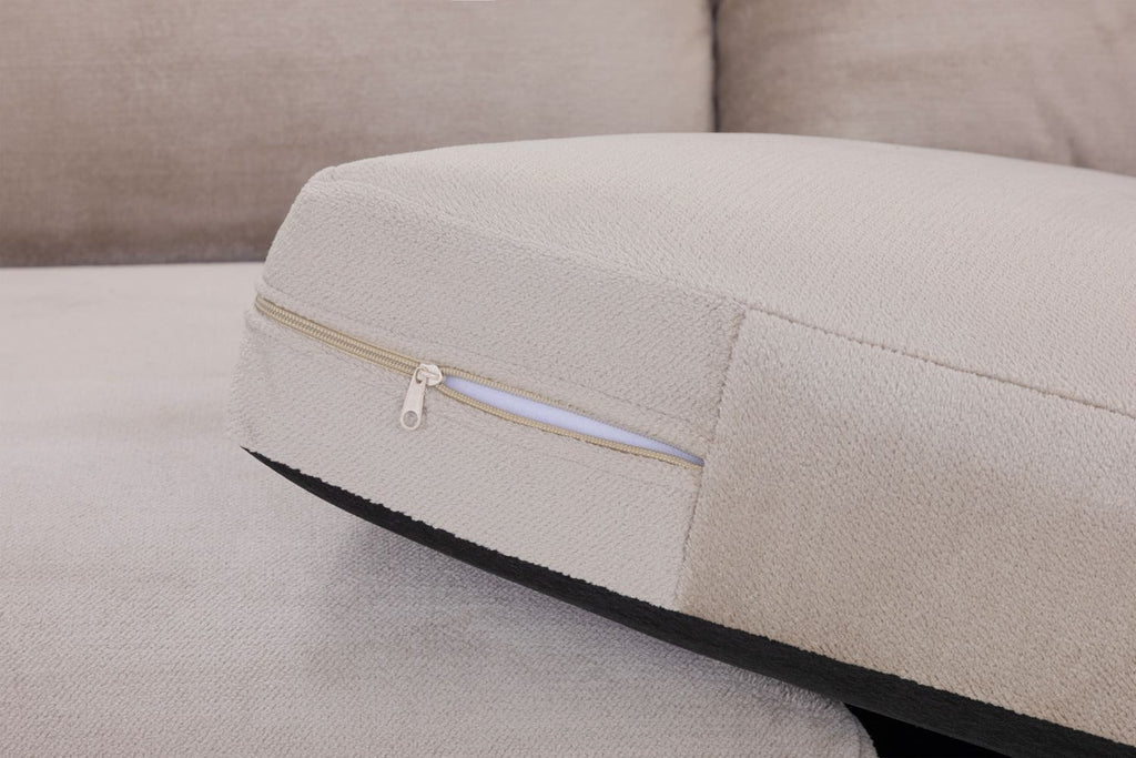 Mocha Chenille Fabric Right Hand Facing Corner Sofa