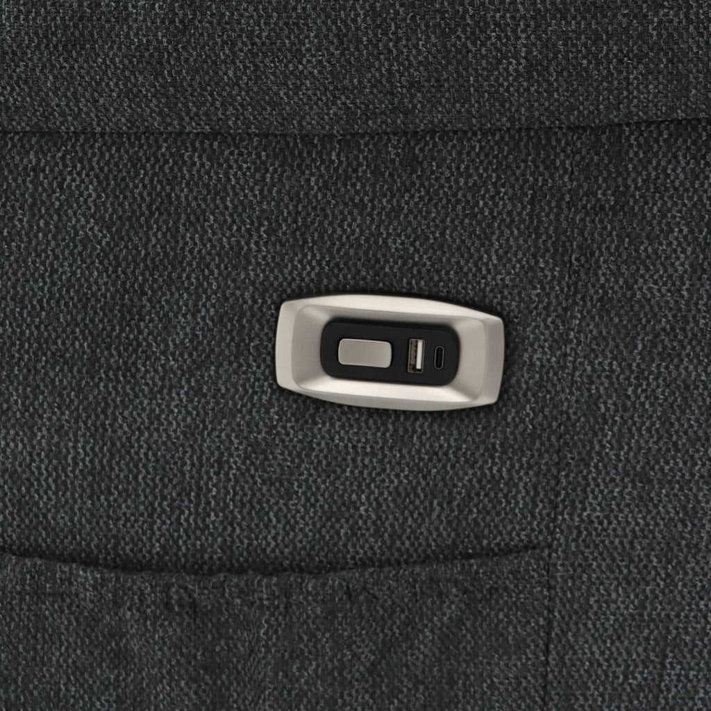 Graphite Fabric 3 Seater Electric Recliner Sofa