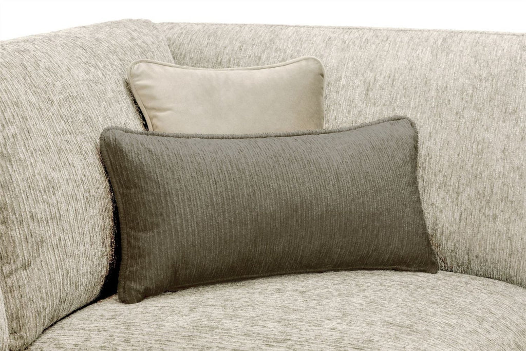 Beige Chenille Fabric Standard Back 3 Seater Sofa