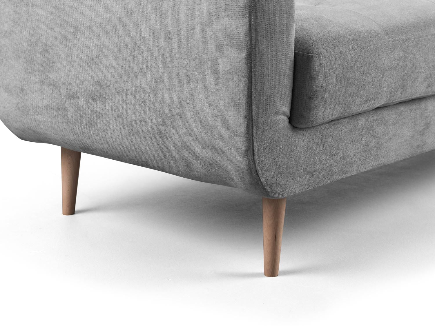 Grey Fabric 3 Seater Sofa Tufted Designed
