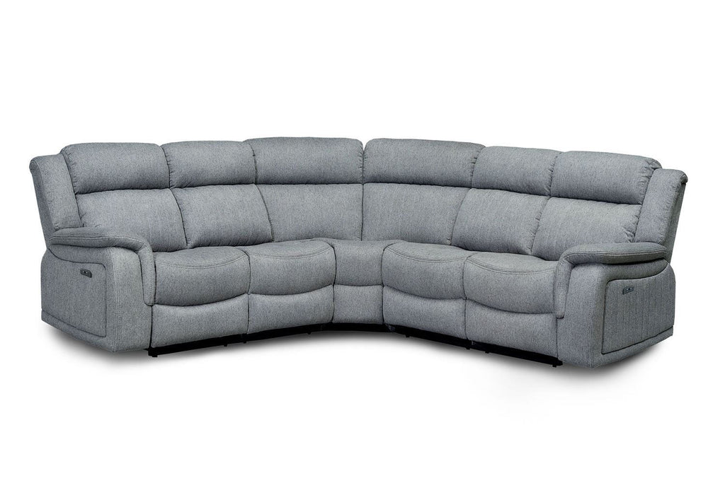 Grey Fabric Large Electric Corner Recliner Sofa