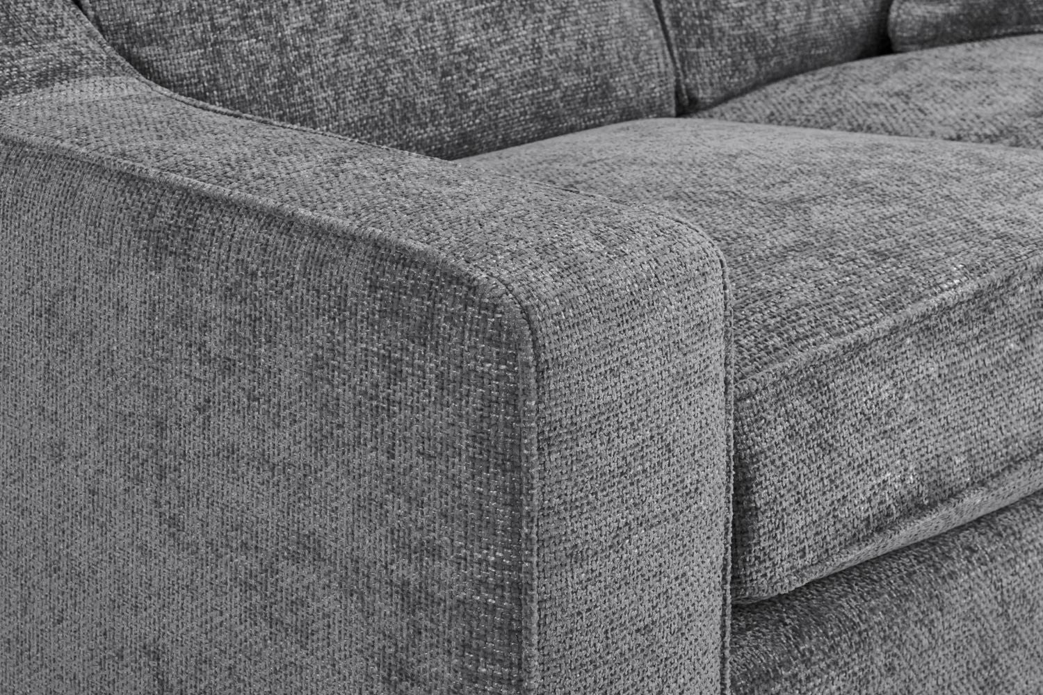 Slate Grey Fabric 2 Seater Sofa Walnut Wooden Feet
