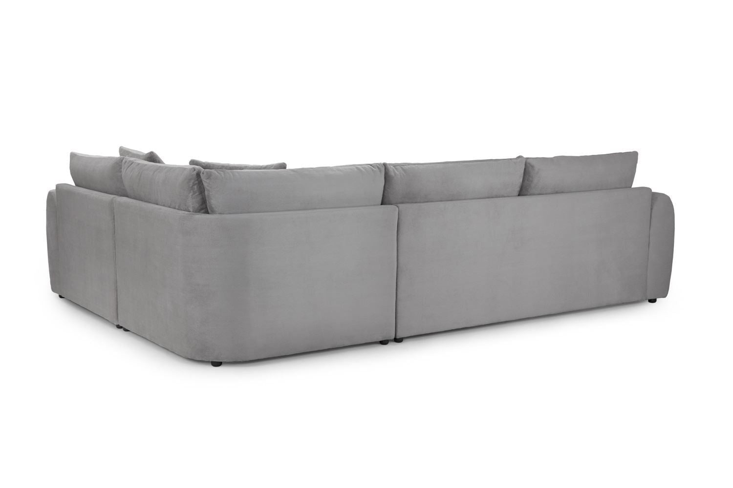 Grey Velvet Corner Group Sofa Right Hand Facing