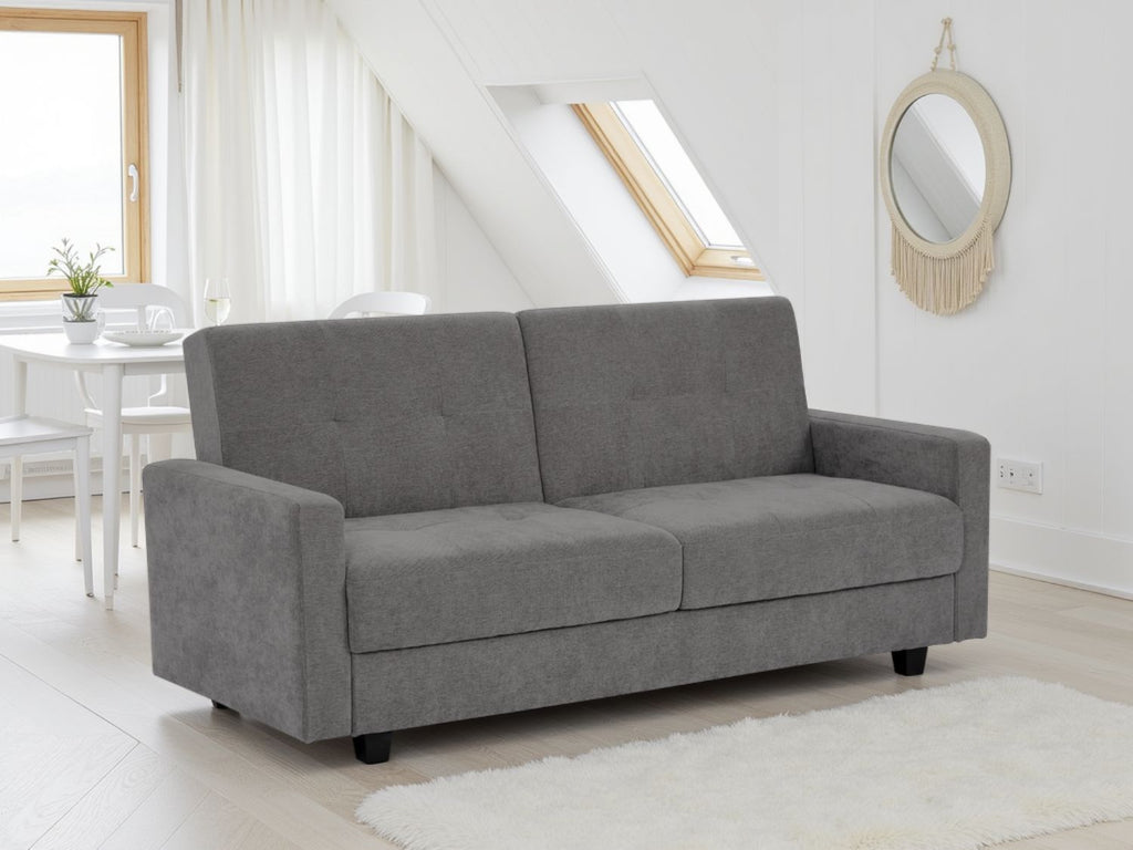 Dark Grey Fabric 3 Seater Sofabed with Storage