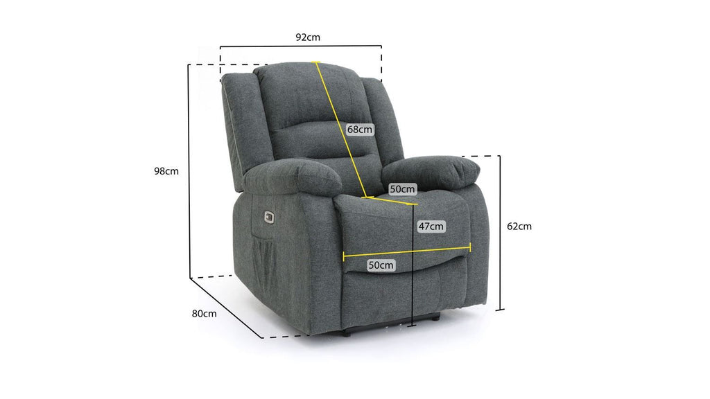Graphite Fabric Electric Recliner Armchair