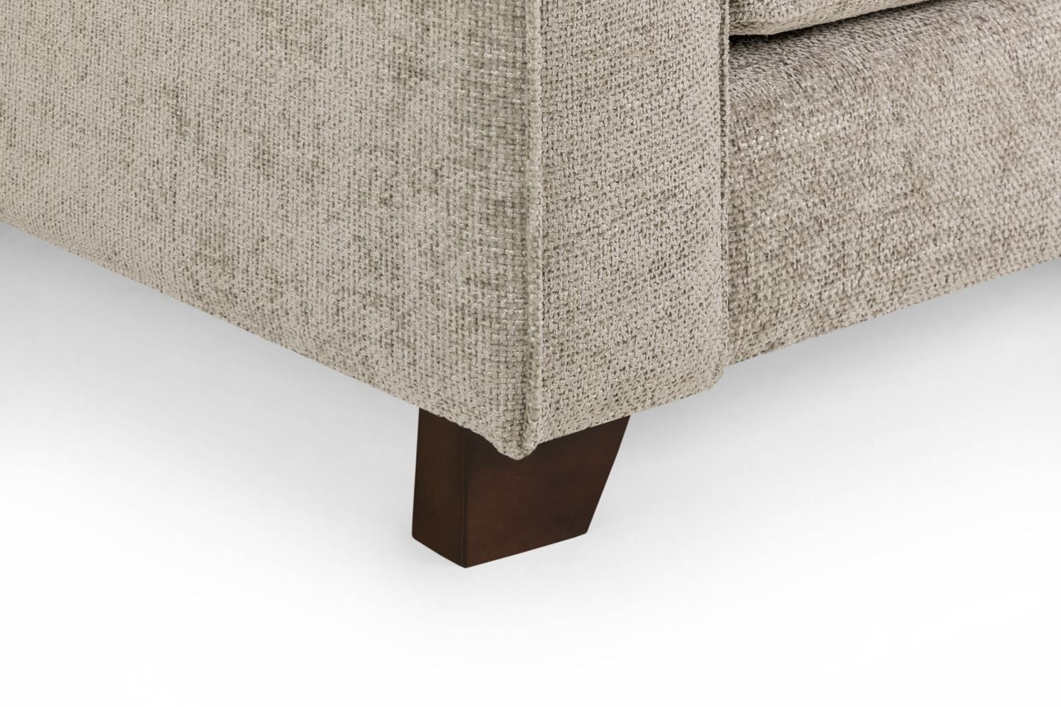 Stone Fabric Standard Back 3 Seater Sofa