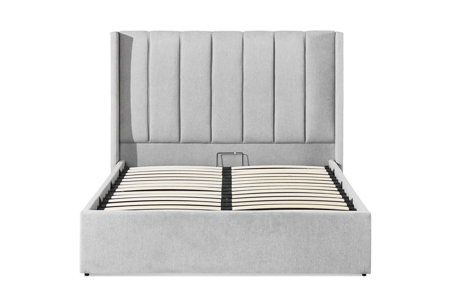 Grey Fabric Double Ottoman Bed Frame