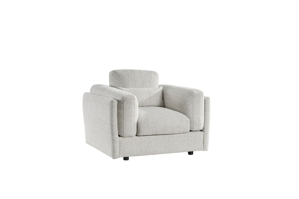 Beige Texture Fabric Armchair Laid Back Design