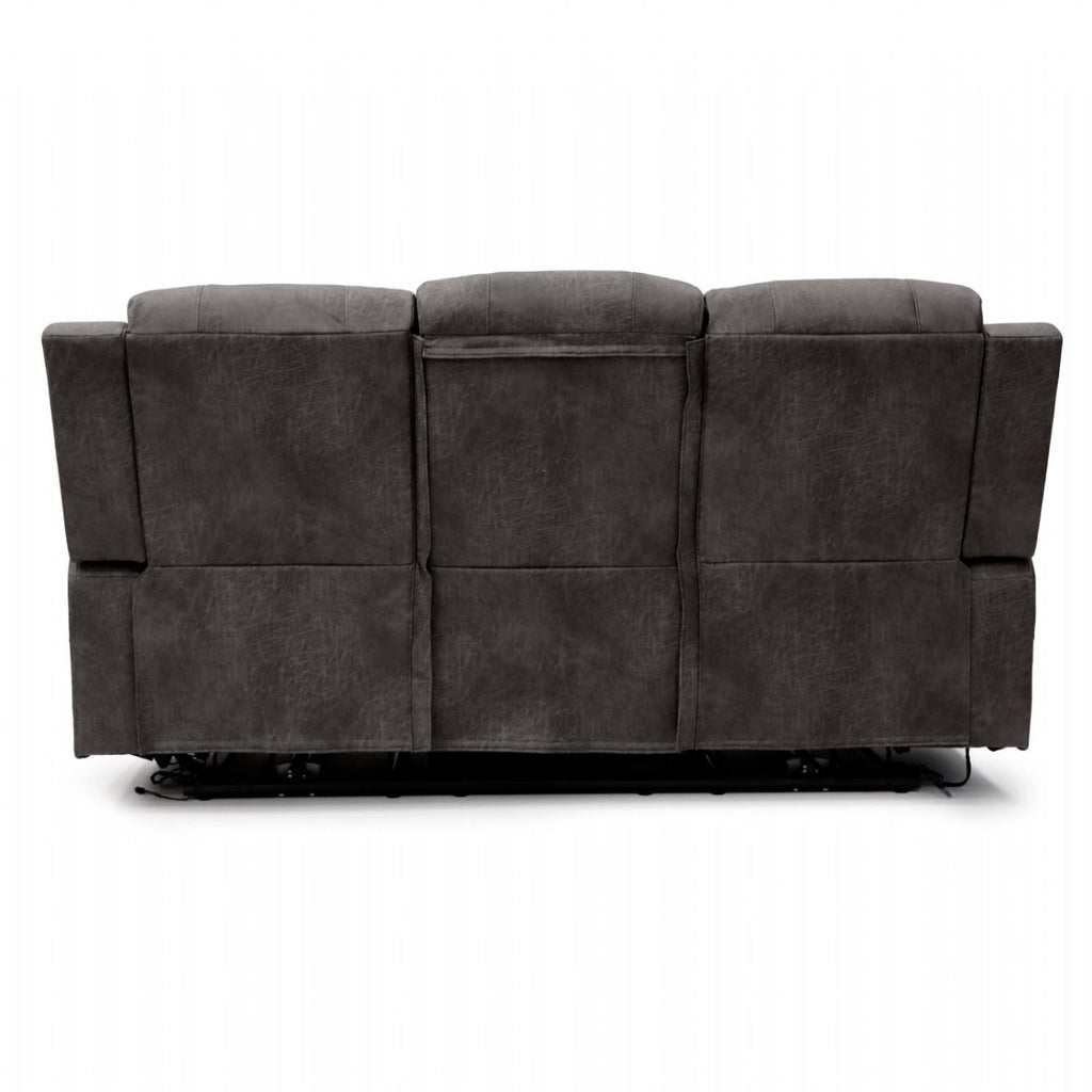 Brown Fabric 3 Seater Electric Recliner Sofa with LED