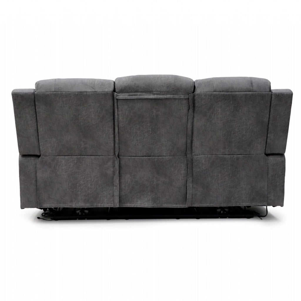 Grey Fabric 3 Seater Electric Recliner Sofa