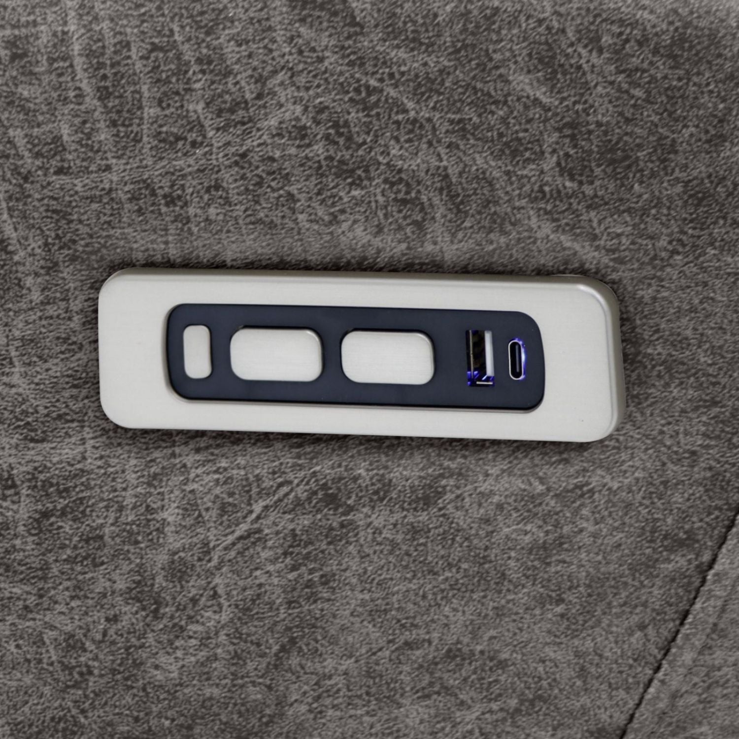 Brown Fabric 2 Seater Electric Power Recliner Sofa with LED