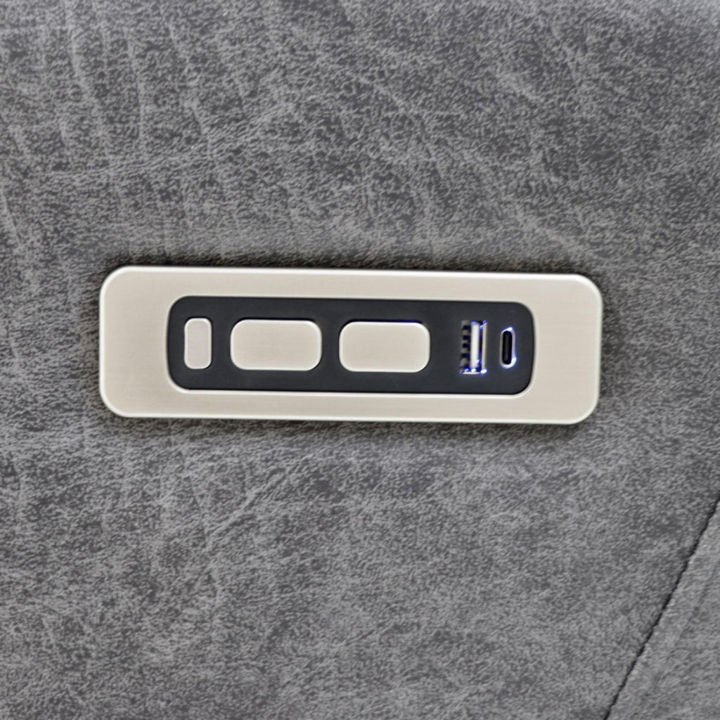 Grey Fabric 3 Seater Electric Recliner Sofa