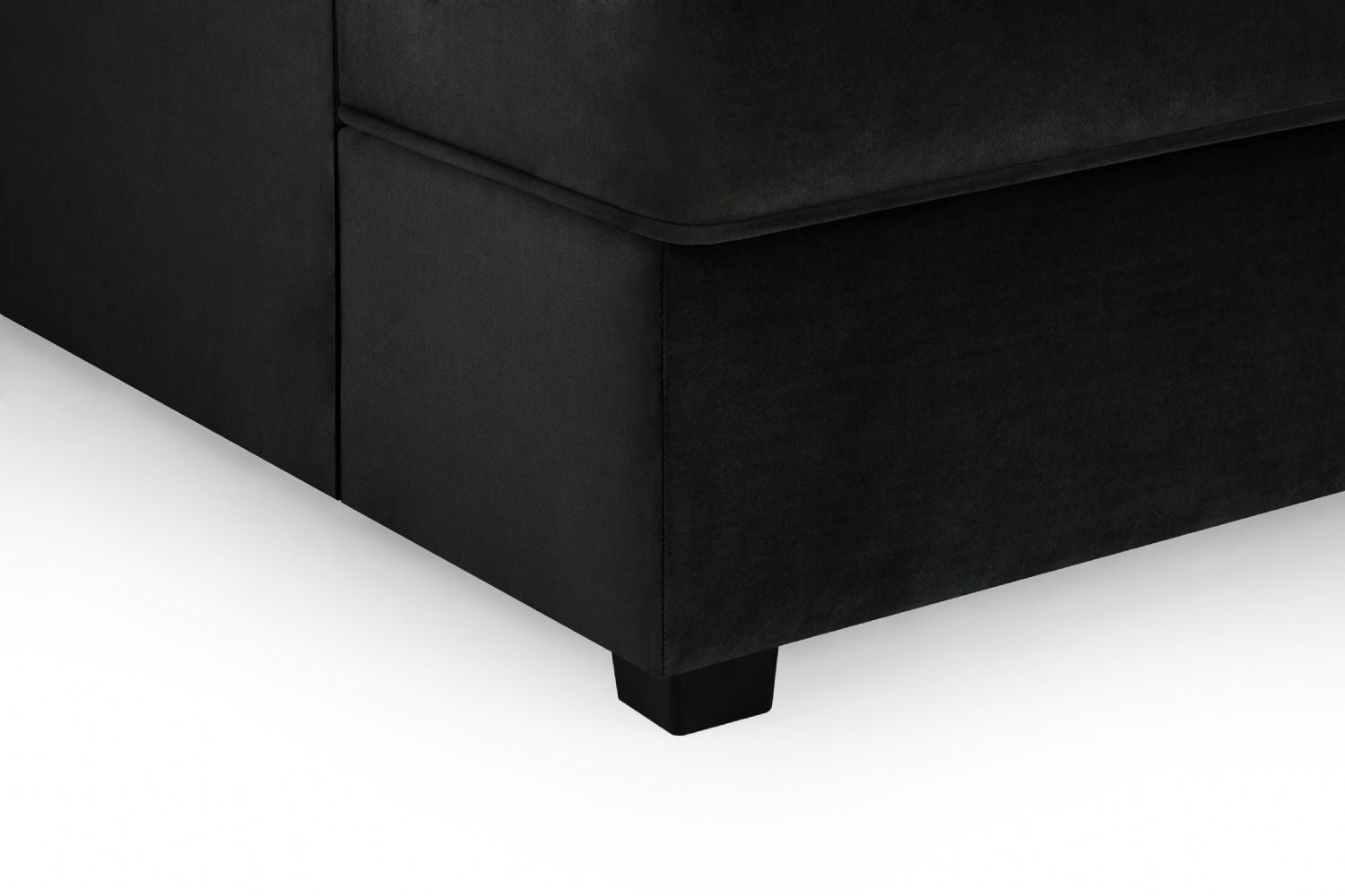 Black Fabric U Shape Plush Black Corner Sofa