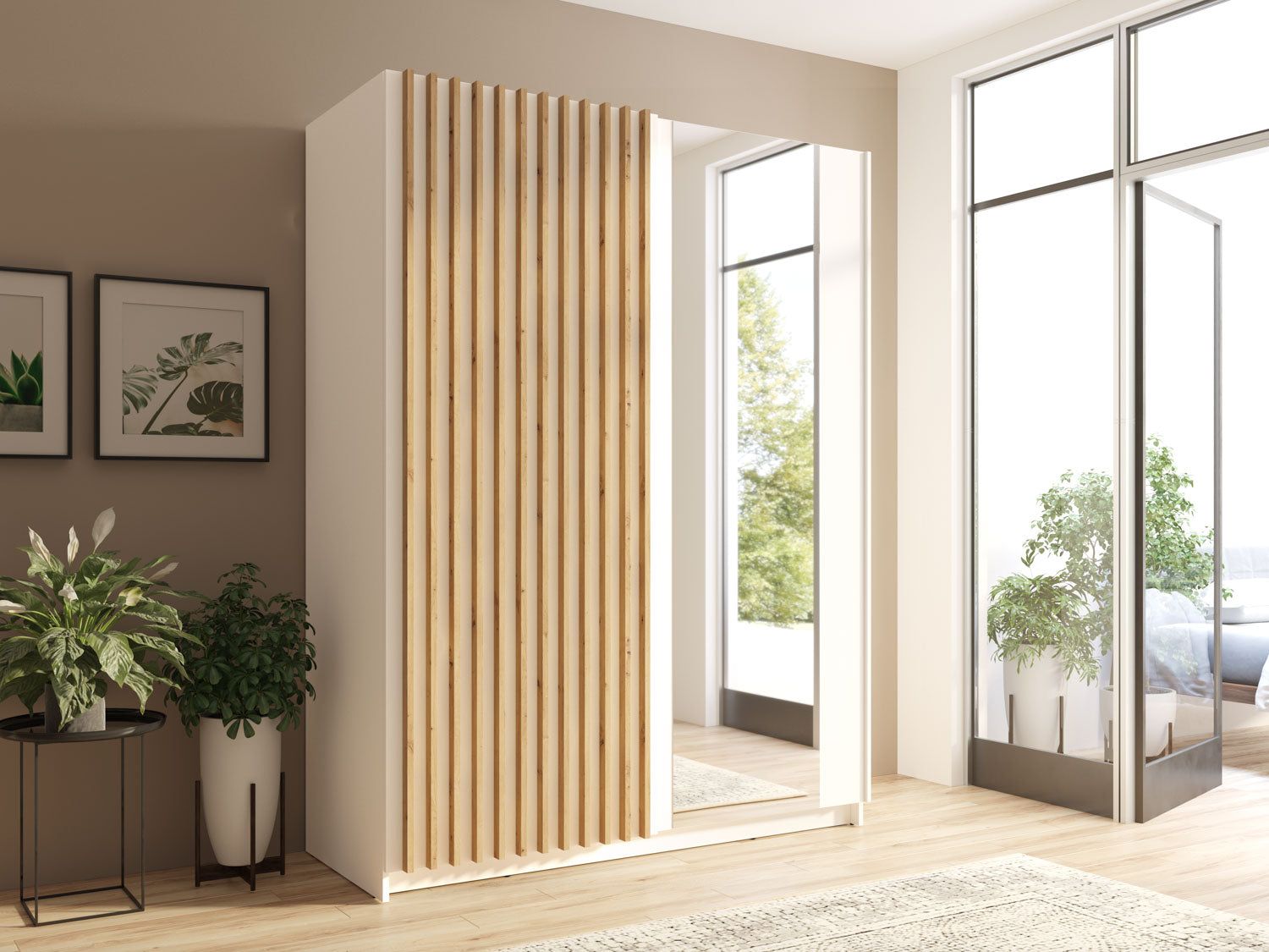 Dalia Sliding Wardrobe White Oak 150cm