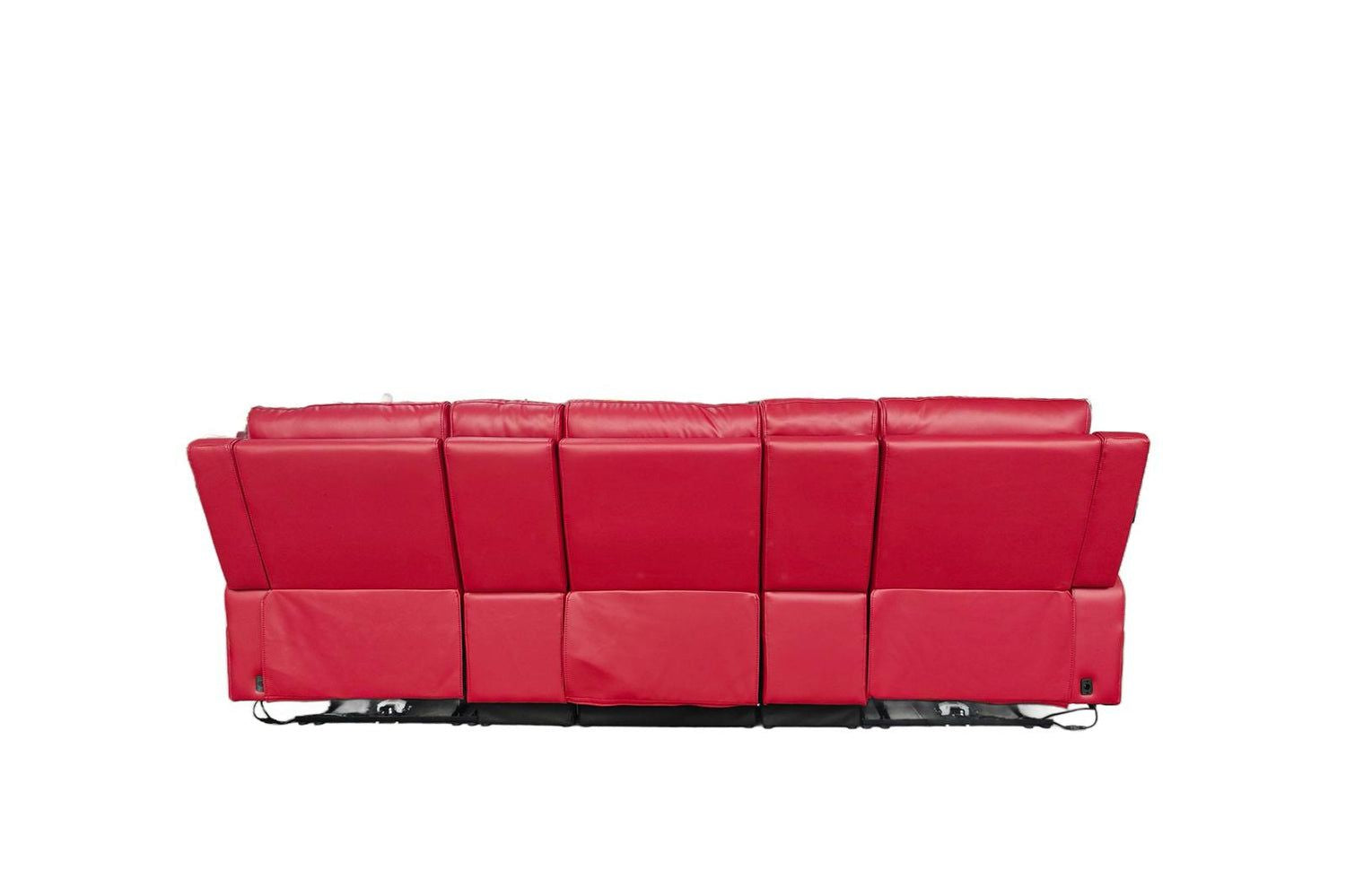 Red Leather Cinema 3 Seater Electric Recliner Sofa