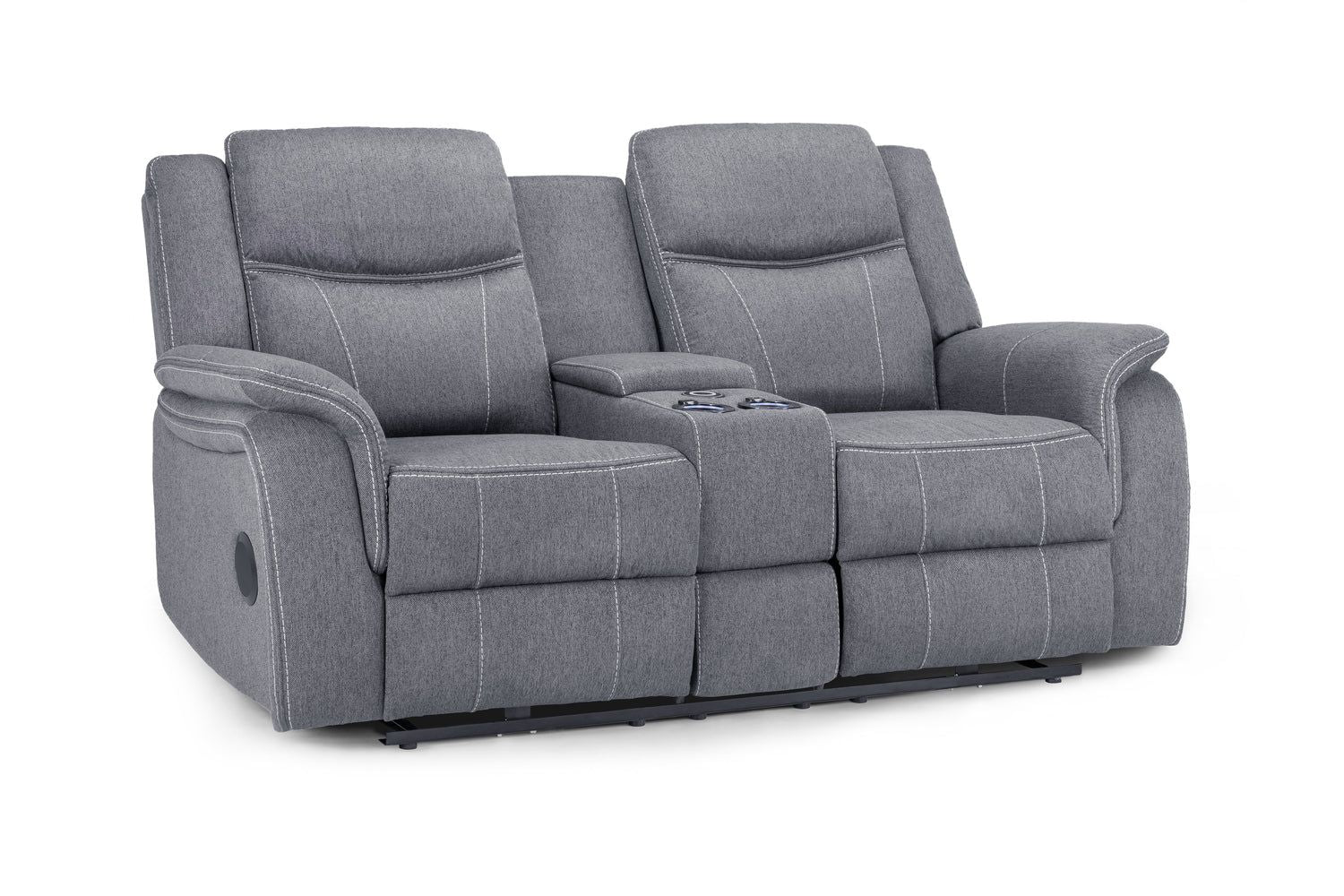 Grey Fabric 2 Seater Electric Recliner Sofa