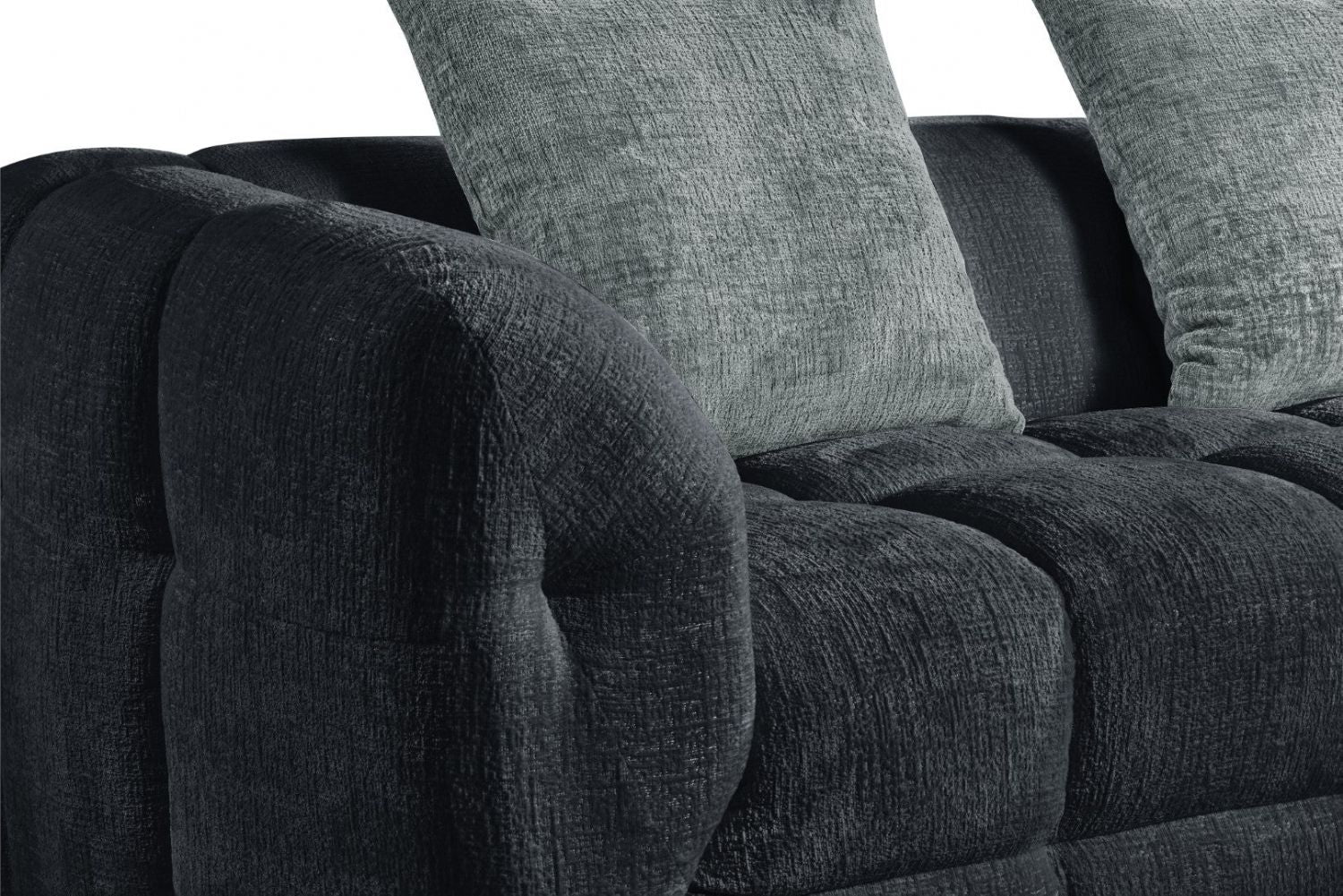 Charcoal Fabric L Shaped Corner Sofa Right Hand Facing