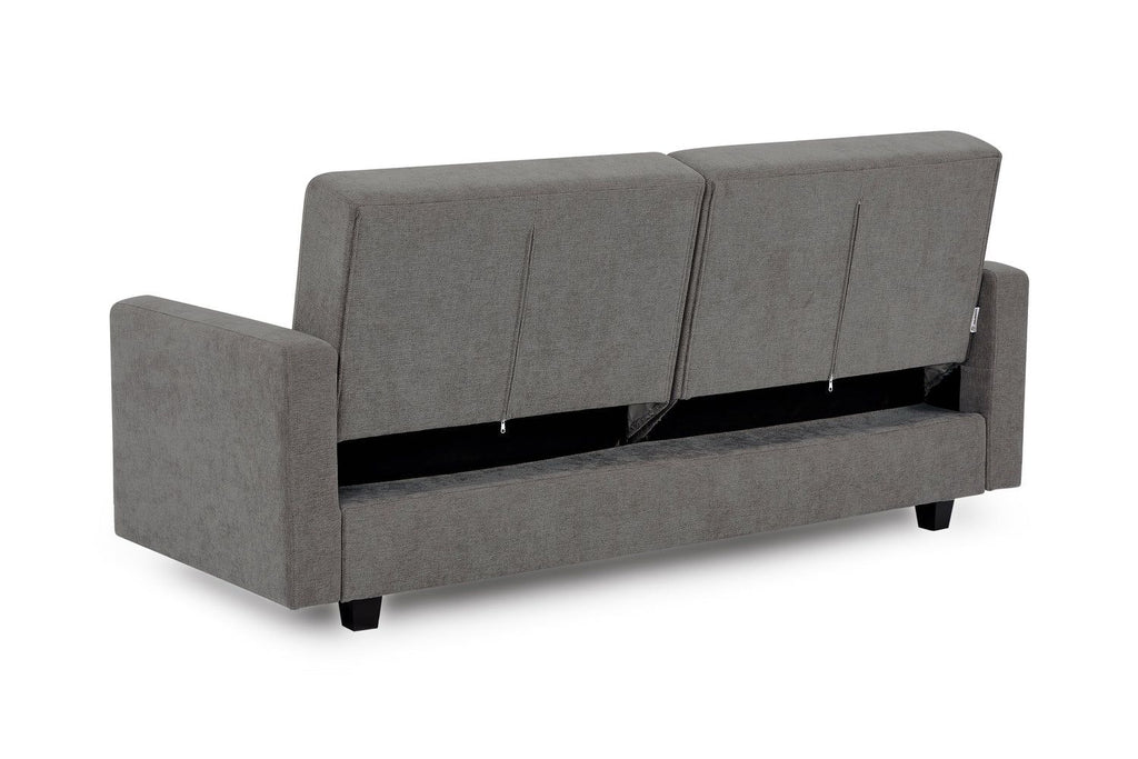 Dark Grey Fabric 3 Seater Sofabed with Storage