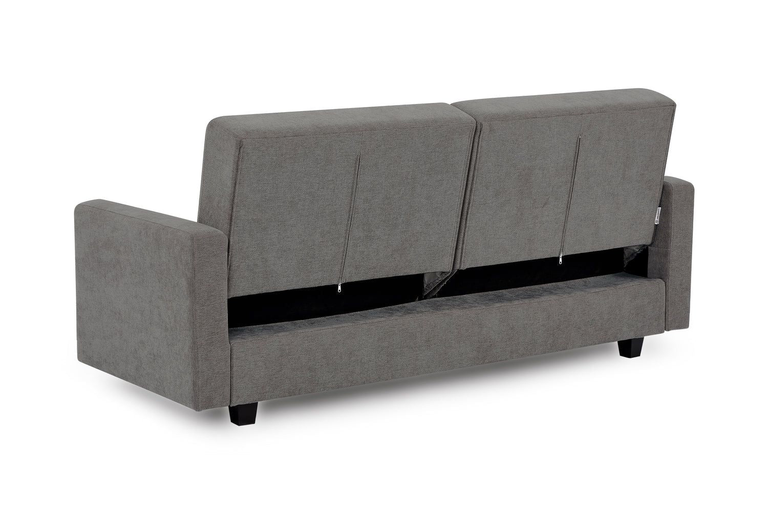 Dark Grey Fabric 3 Seater Sofabed with Storage