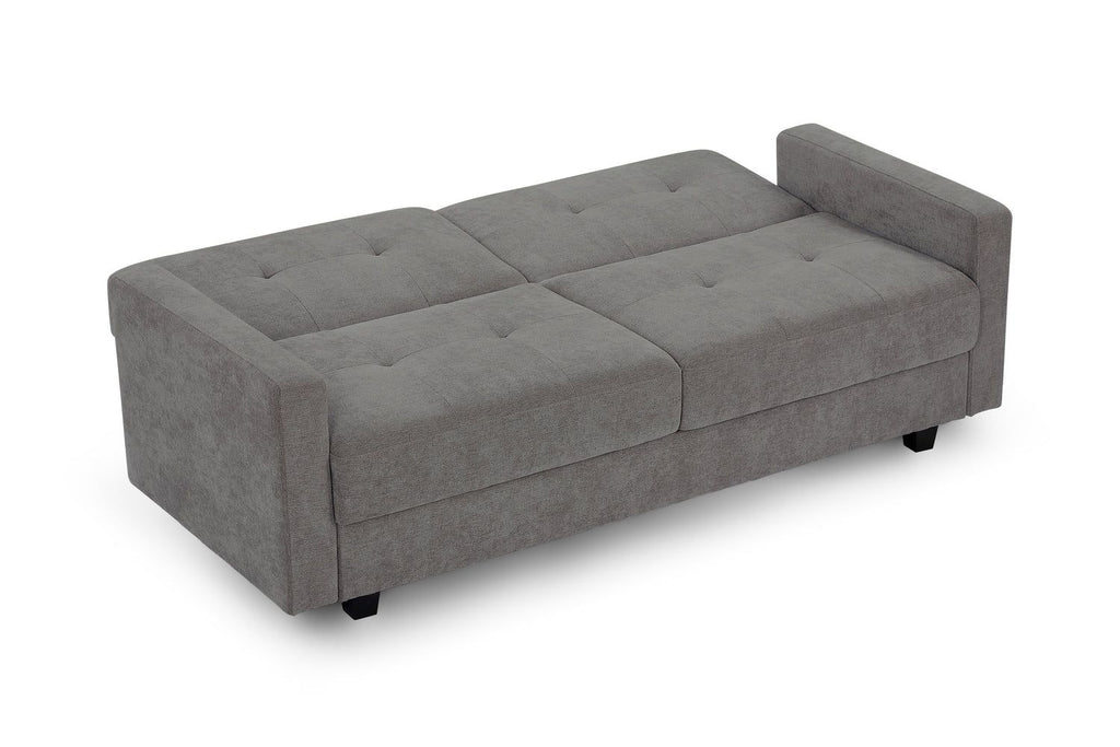 Dark Grey Fabric 3 Seater Sofabed with Storage