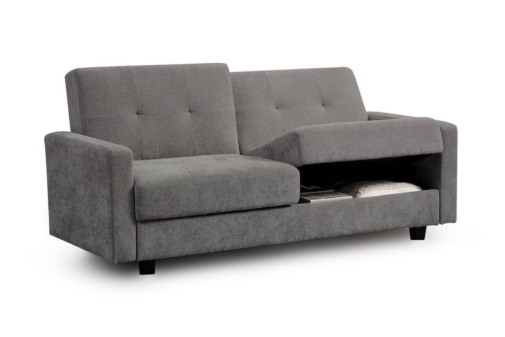 Dark Grey Fabric 3 Seater Sofabed with Storage