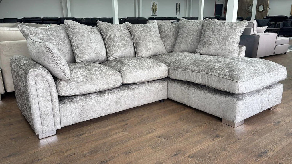 Truffle Fabric Right Hand Facing Pillow Back Corner Sofa