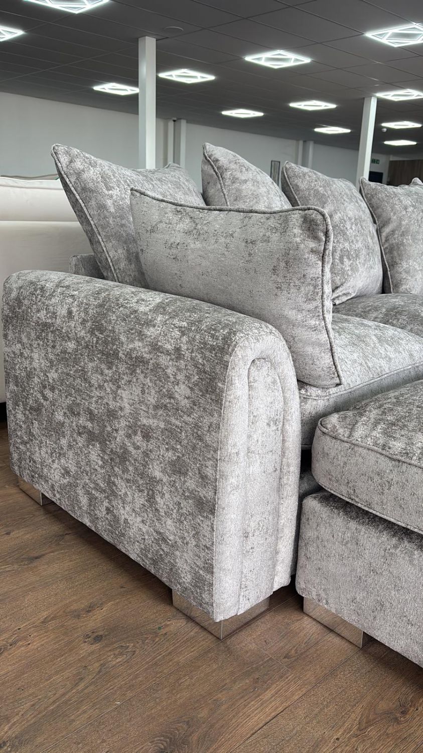 Truffle Fabric Right Hand Facing Pillow Back Corner Sofa