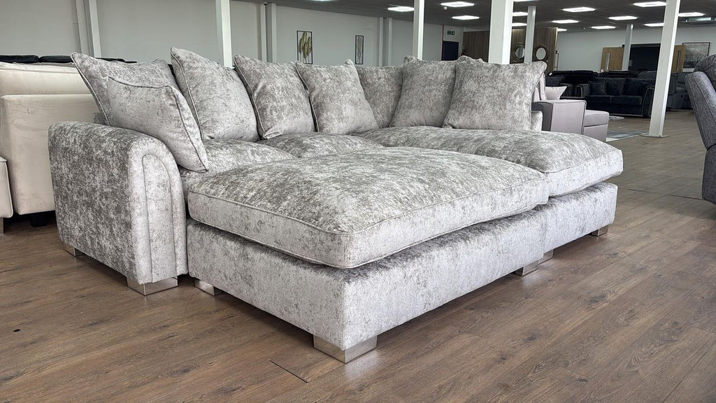 Truffle Fabric Right Hand Facing Pillow Back Corner Sofa